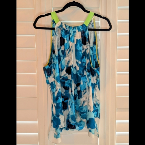 T Tahari Tops - T Tahari Blue and White Floral Tank Top